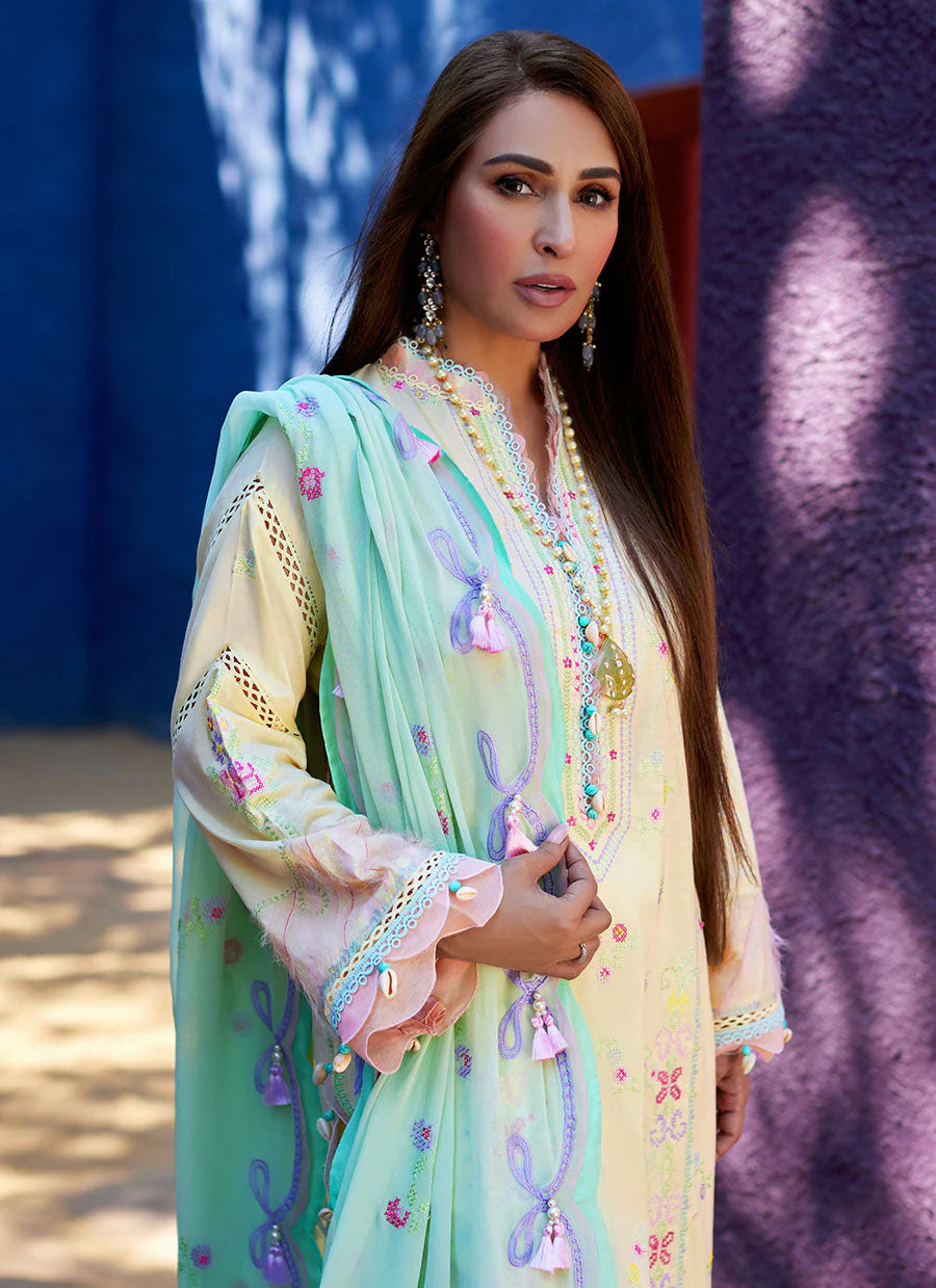 Farah Talib Aziz Vaia Yellow Suay Lawn Collection 2024