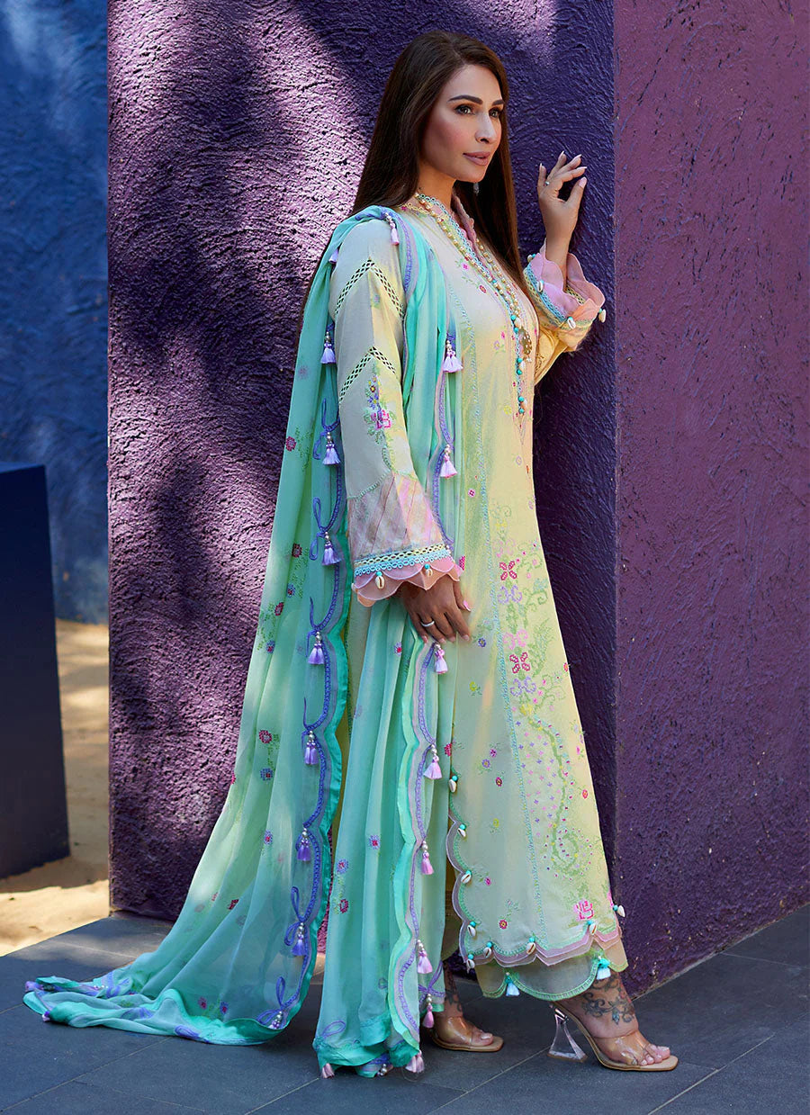 Farah Talib Aziz Vaia Yellow Suay Lawn Collection 2024