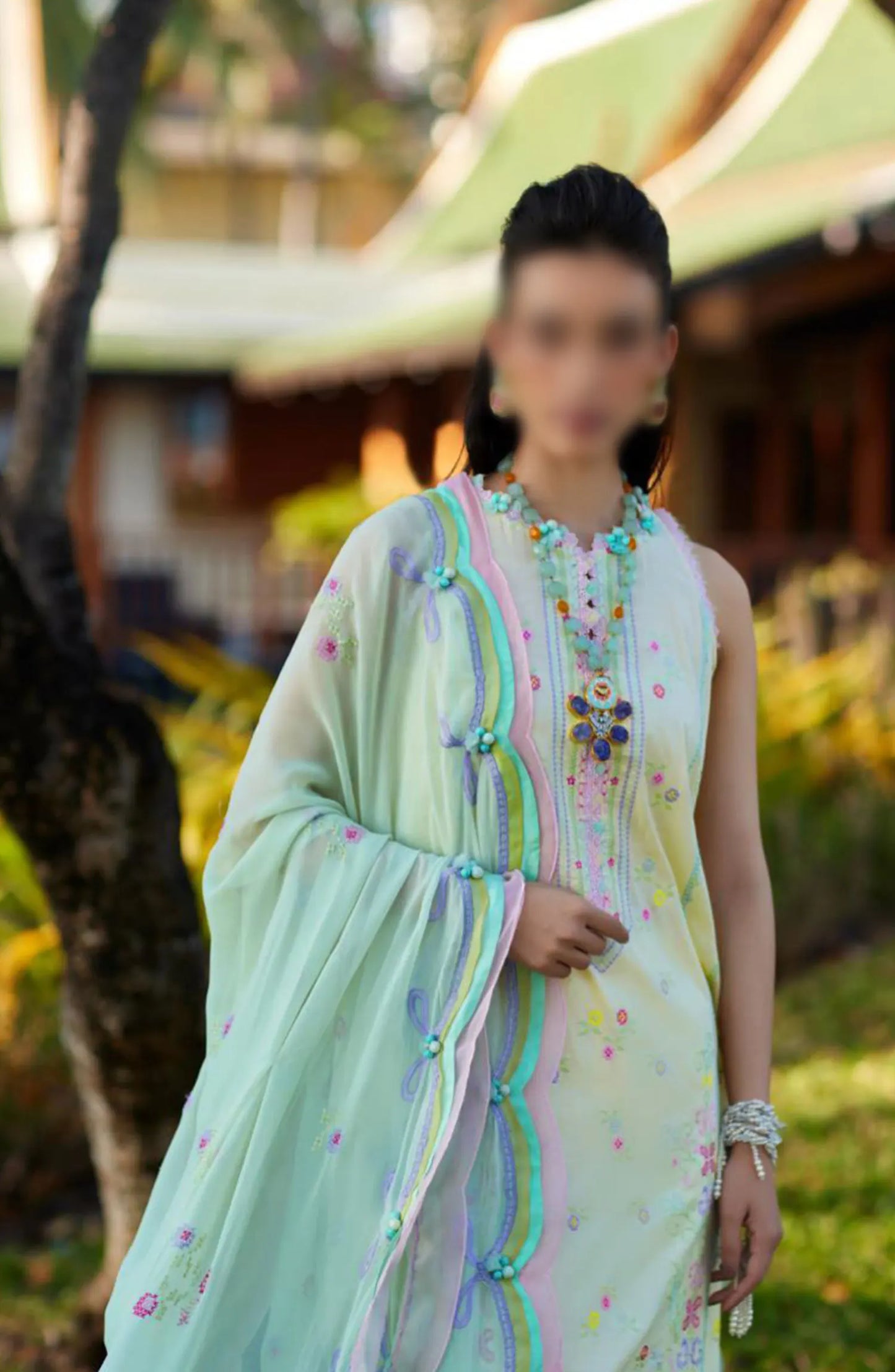 Farah Talib Aziz Suay Luxury Unstitched Collection 2024 - Light Green