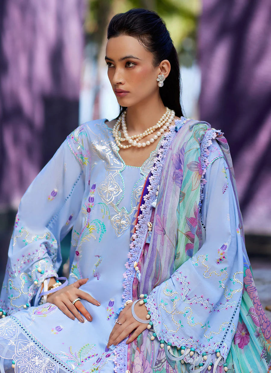 Farah Talib Aziz – Wedgewood blue Suay Luxury Lawn Embroidered’24