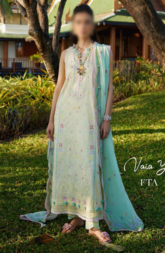 Farah Talib Aziz Suay Luxury Unstitched Collection 2024 - Light Green